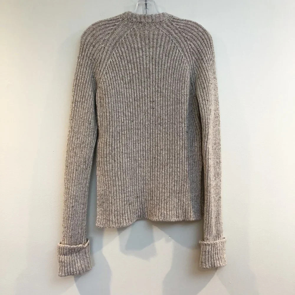 JOSEPH Wool Blend Melange Tan Tight Knit Crew Neck Designer Pullover Sweater M - Picture 12 of 12